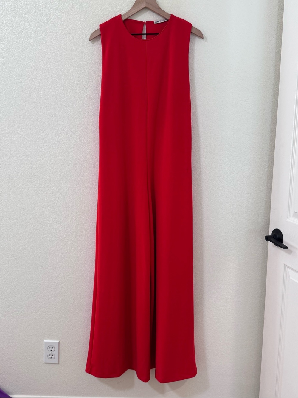 Zara Red Sleeveless Wide-Leg Jumpsuit - Picture 3 of 9